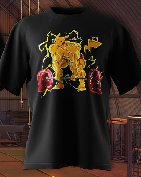PIKACHU ŞİMŞEK GYM OVERSIZE TİŞÖRT – 1. görsel