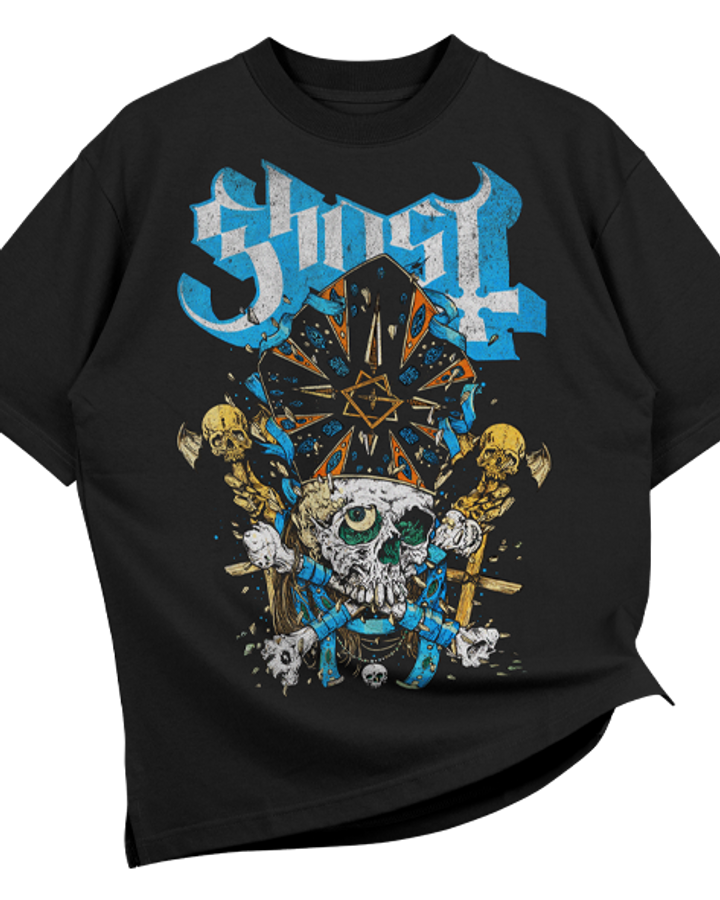 Ghost V7 Oversize Tişört – ön yüz