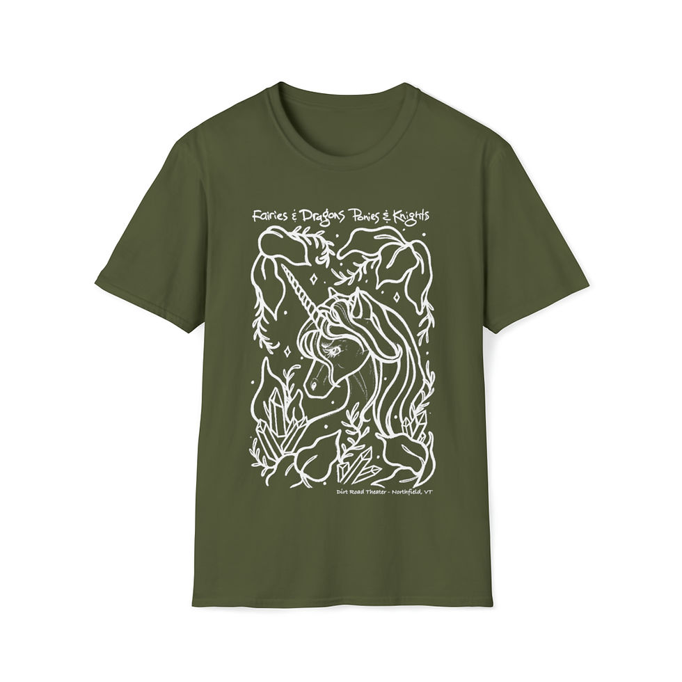 Thumbnail: Myntini the Unicorn (white) - by Sara Hopkins - Adult Unisex Softstyle T-Shirt