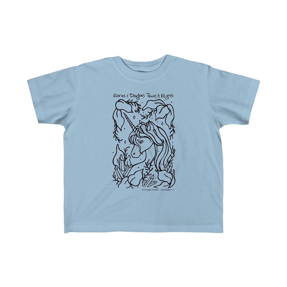 Thumbnail: Myntini the Unicorn (black) - by Sara Hopkins - Kid's Fine Jersey Tee