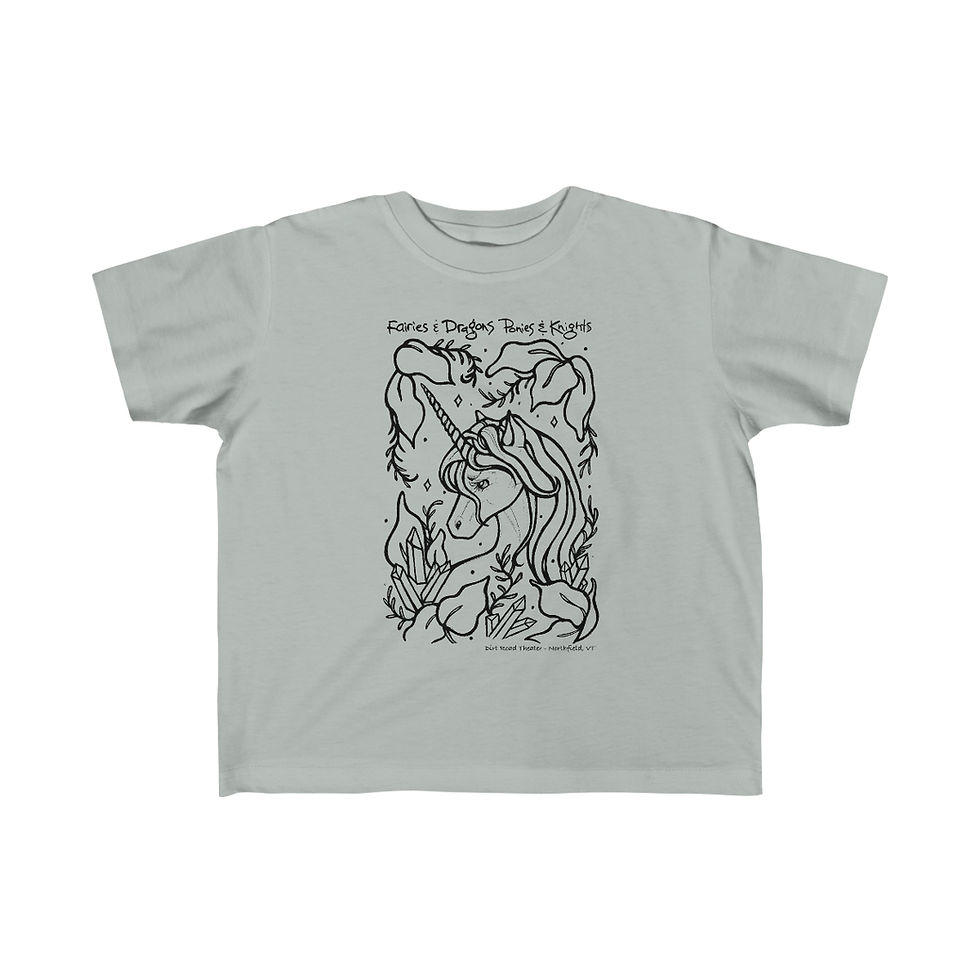 Thumbnail: Myntini the Unicorn (black) - by Sara Hopkins - Kid's Fine Jersey Tee