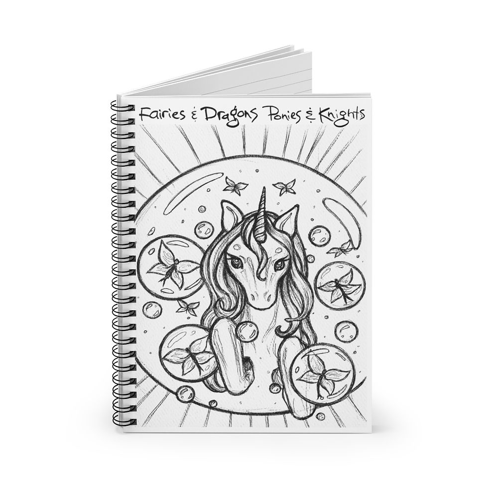 Thumbnail: Unicorn and Fairy Bubble - by Sara Hopkins - Spiral Notebook - Ruled Line