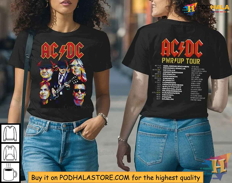 Limited Edition AC/DC Tour Dates Shirt - 2024 World Tour Merchandise