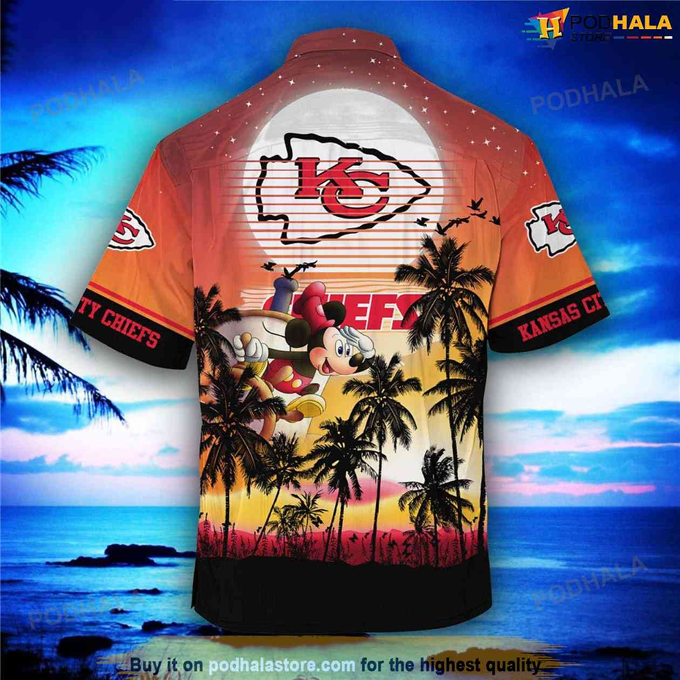 Mickey And Beach Night Kansas City Chiefs Hawaiian Shirt 2