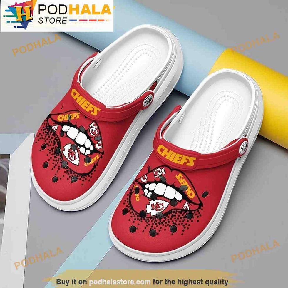 Kansas City Chiefs Crocs NFL Lips 3D Clog Shoes, Funny Crocs