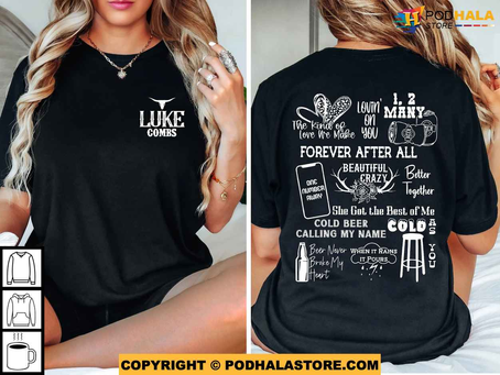 Luke Combs Country Music Two Side Shirt, Cowgirl Shirt, Combs World Tour