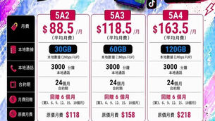 推介3手機轉台及5G寬頻服務 

• 全新5G快閃月費♠️
• 月費 $98 5G 全速 33GB 🔥
• 其後1mbps任用
• 每月送4GB 中國及澳門數據

5G 家庭月費計劃
*月費 $368
• Sim: 1+4
• 分鐘: 5000 (3000+2000)
• 本地數據: 150GB (Top Up)用完即停
• 中澳數據: 10GB

