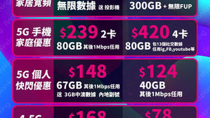 🌈🌈3HK🌈🌈 🔥限定本月手機寬頻優惠🔥

⚡️⚡️5G極速最快⚡️⚡️
🥇$148⏫55GB全速其後1Mbps任用⭐每月送3GB中澳數據 ⭐送內地副號

    🇭🇰全港一插即用5G寬頻🇭🇰
$118 🈶300GB+任用數據王(現有或新上台客户專享)