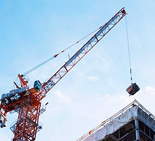 Crane lifting on construction site