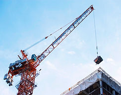 Crane lifting on construction site