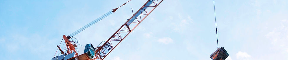 Crane lifting on construction site