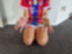 Little girl with finger rope in a pattern