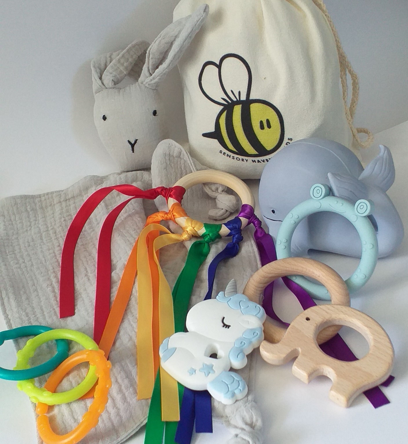 Baby Sensory Bag and Individual baby sensory items