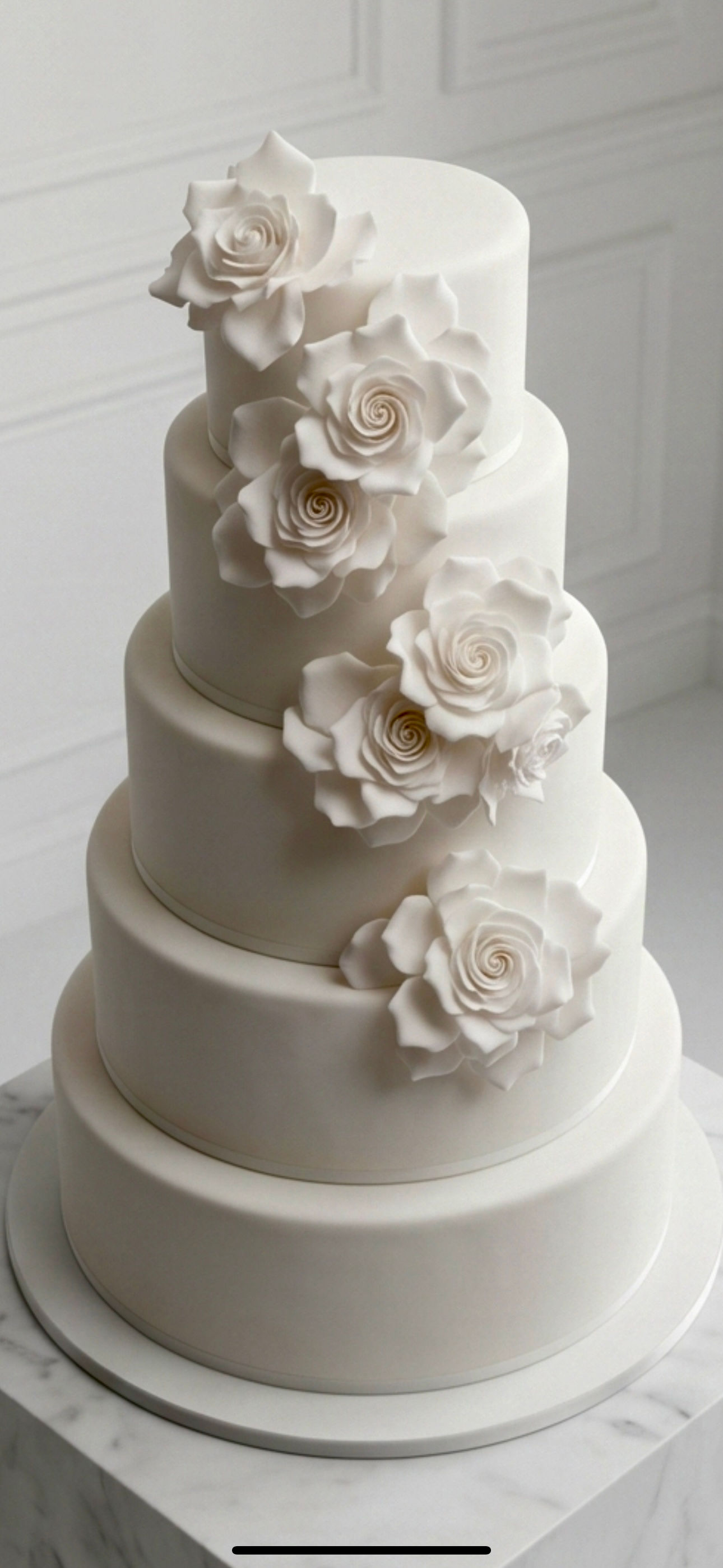 FIVE TIER FONDANT WEDDING CAKE