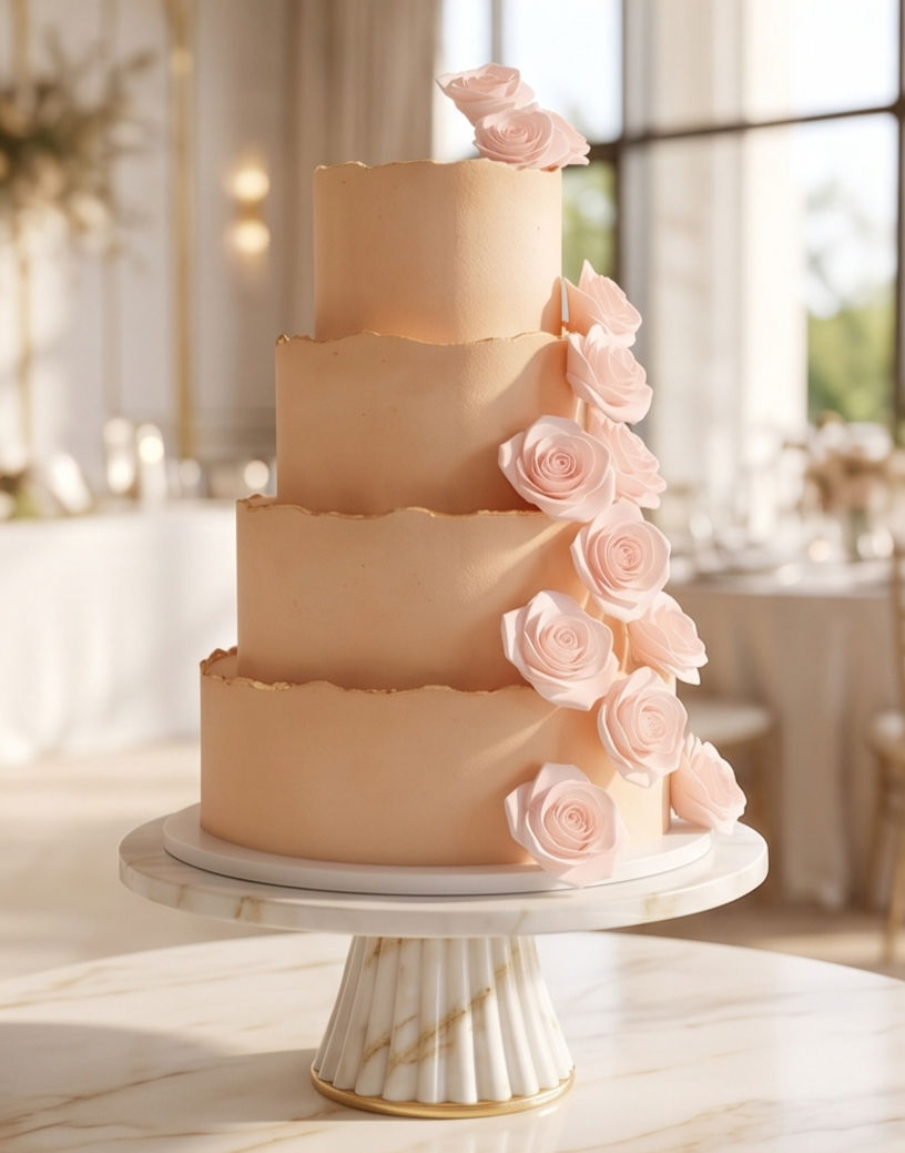 Thumbnail: FOUR TIER RUSTIC BUTTERCREAM WEDDING CAKE