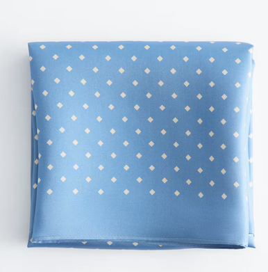 Diamond Print Silk Scarf, icy blue