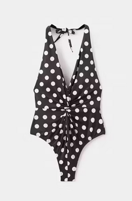Halter polka dot swimsuit
