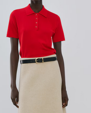 Polo neck sweater, red