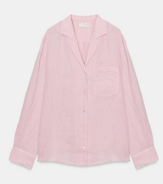 LINEN POCKET SHIRT ZW COLLECTION, pink