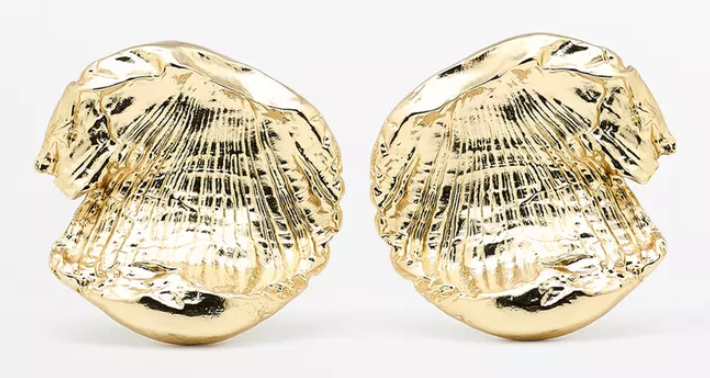Fossil earrings, gold
