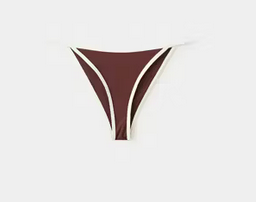 Bikini bottom with contrasting trims, brown