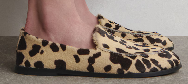 ANIMAL-PRINT PONY HAIR EFFECT LEATHER LOAFERS