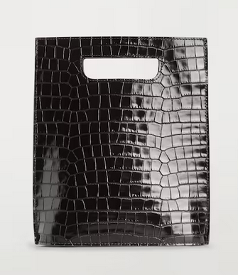 FOLIO MINI BAG - CROC-EMBOSSED LEATHER, brown, COS