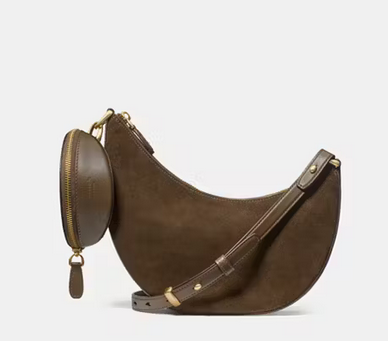 Duo Suede Crossbody Bag, brown