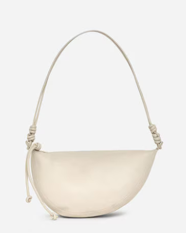 Crescent Leather Bag, beige