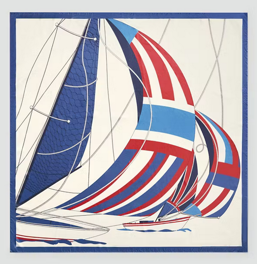 Large scarf with boat print