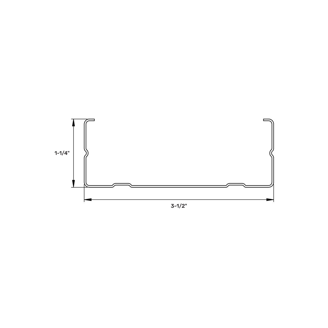 20-Gauge (30 mil) 3 1/2 in. x 10 ft. Galvanized Steel Wall Framing Stud 350S125