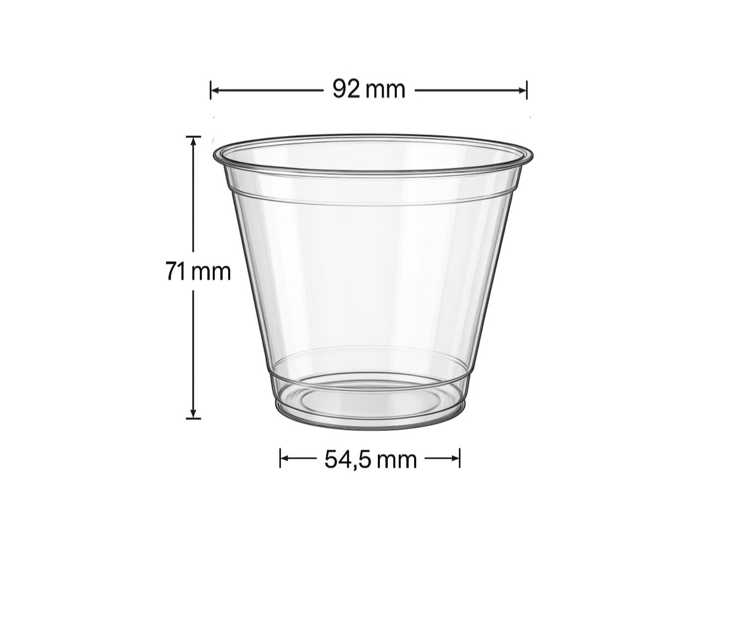 גביע קינוח קריסטלי חד פעמי 250 סמ״ק (9 אונז) – פלסטיק שקוף איכותי במיוחד, מתאים לקינוחים, גלידות ובוואריות – 1,000 יח׳