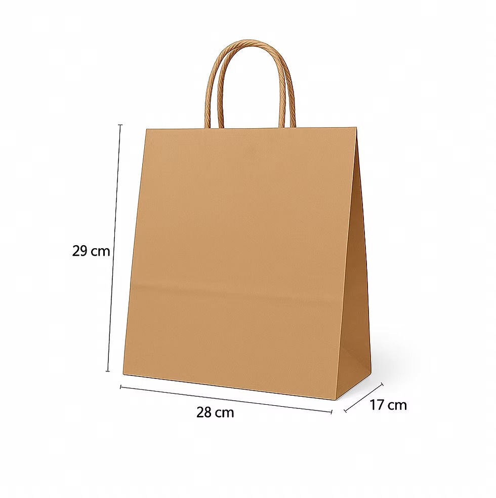 שקיות נייר חומות קטנות עם ידית שטוחה – ייבוא ישיר במכולה – 825 קרטונים – מכירה סיטונאית