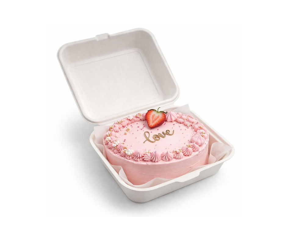 קופסת בנטו לעוגה קנה סוכר 14x14 ס"מ קופסת לנץ בוקס מתכלה לעוגת בנטו 500 יחידות