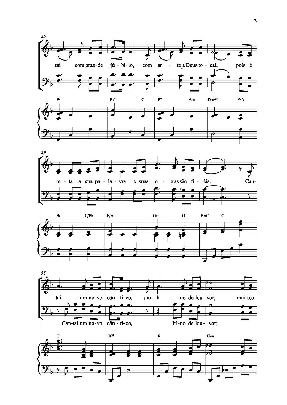 Miniatura: PARTITURA - Cantai Um Novo Cântico (Coro, Piano e Cifra)