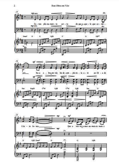 Miniatura: PARTITURA - Boa obra em vós (Coro, Piano e Cifra)