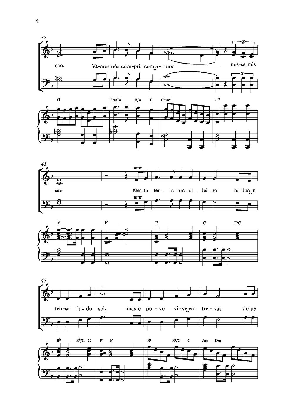 Miniatura: PARTITURA - Esta é a nossa missão (Coro, Piano e Cifra)