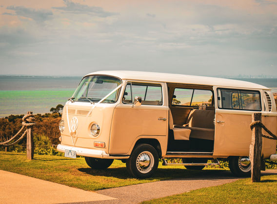 Kombi van with door open