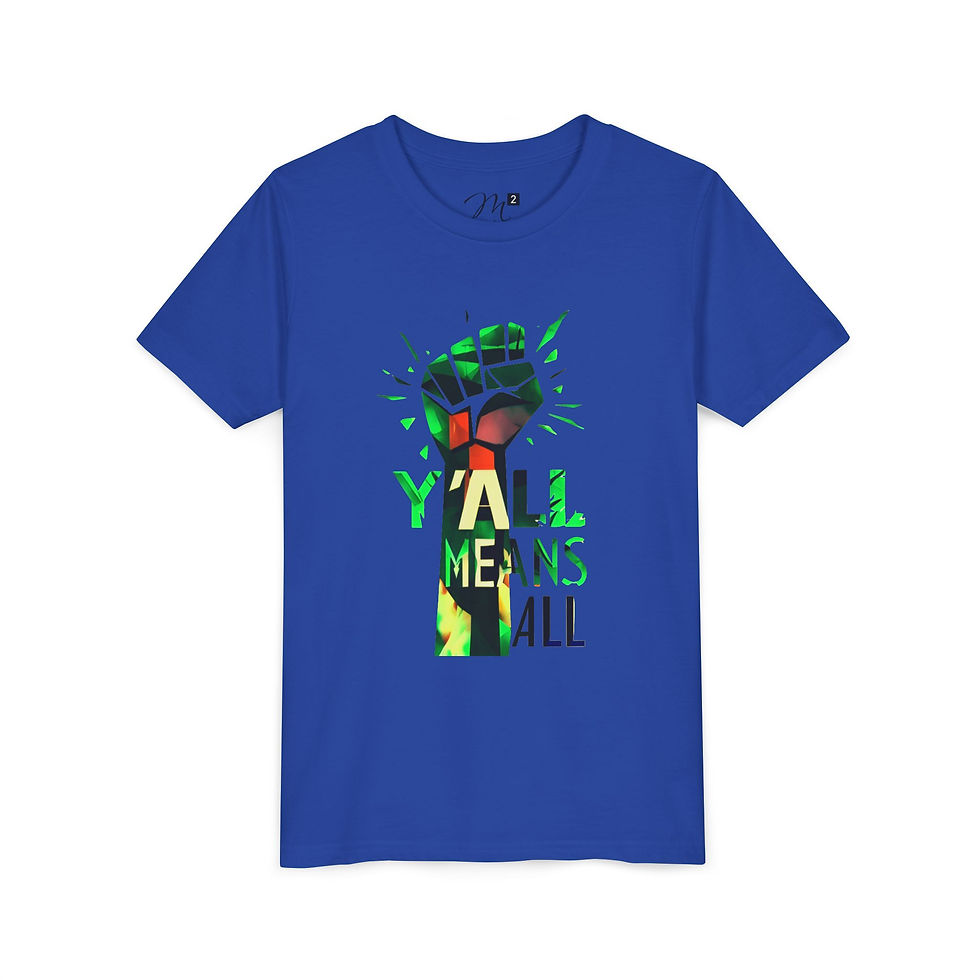 Thumbnail: Y’all Means All Resist, Youth Short Sleeve T-Shirt, Green Inclusive Apparel Kids