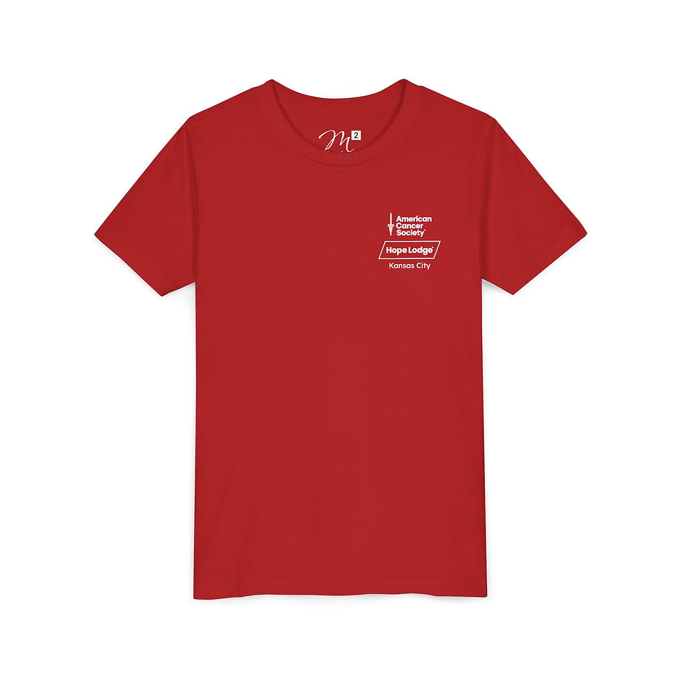 Thumbnail: Unisex Youth Tee, Hope Lodge Kansas City 25 Years of Hope, White Design