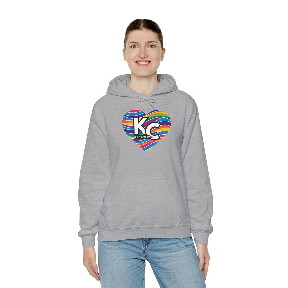 Thumbnail: KC Proud rainbow wave heart Unisex hoodie, Diversity, Inclusive, PRIDE 