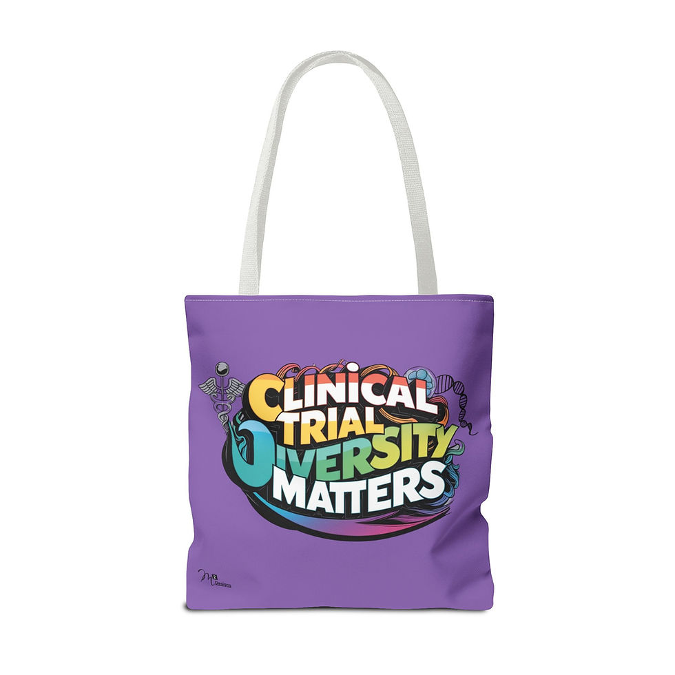 Thumbnail: Clinical Trial Diversity Matters Tote Bag, Light Purple 13x13, 16x16, 18x18