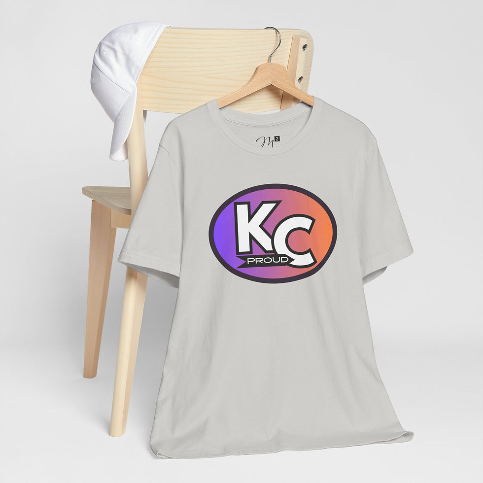 Thumbnail: KC Proud (purple to orange oval) Unisex Tee, Kansas City PROUD