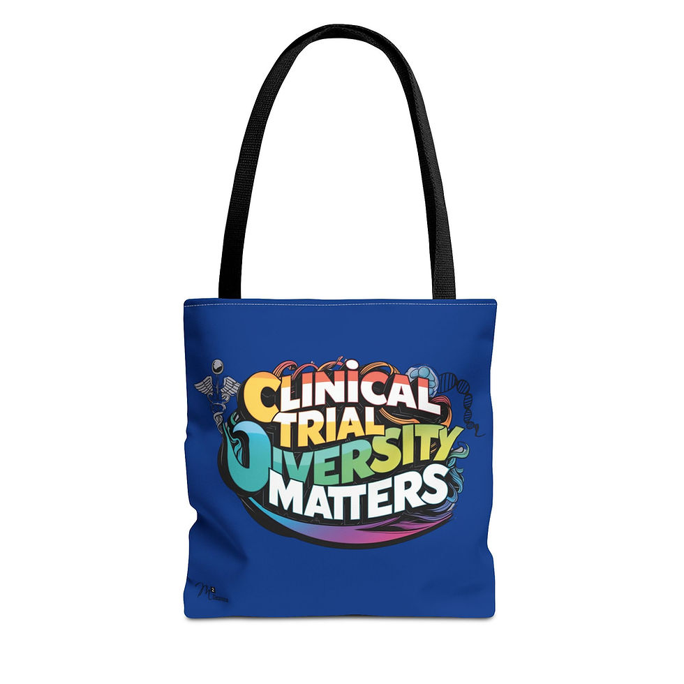 Thumbnail: Clinical Trial Diversity Matters Tote Bag, Dark Blue 13x13, 16x16, 18x18 Science