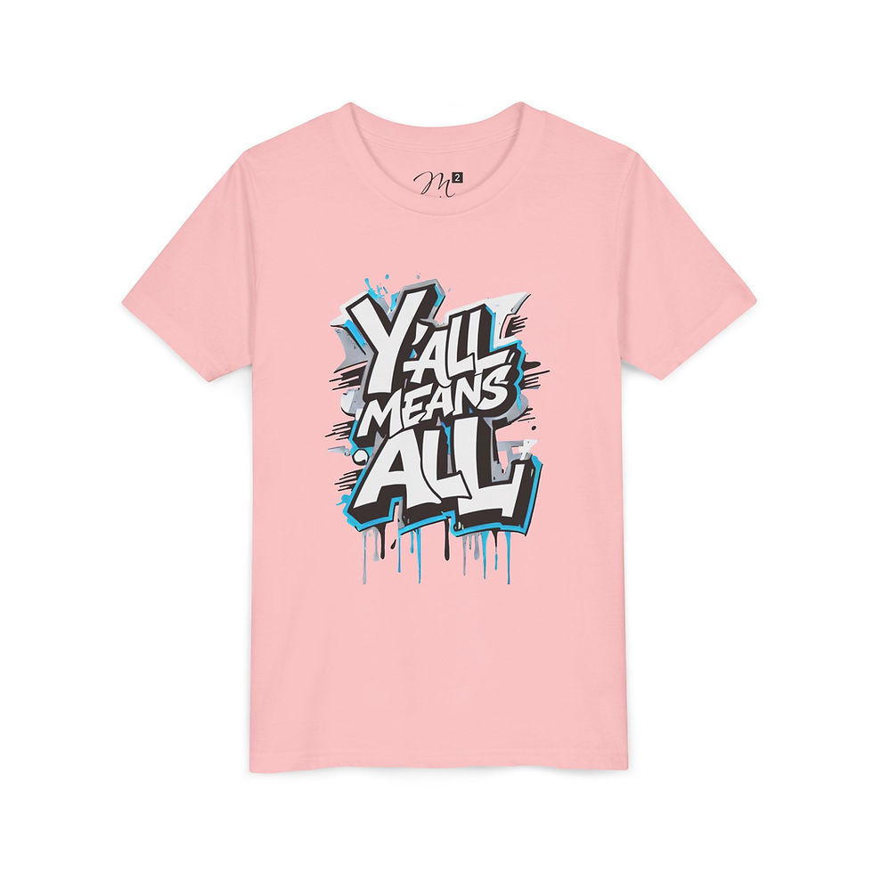 Thumbnail: Y’all Means All Youth Short Sleeve T-Shirt, Blue, Inclusive Apparel for Kids