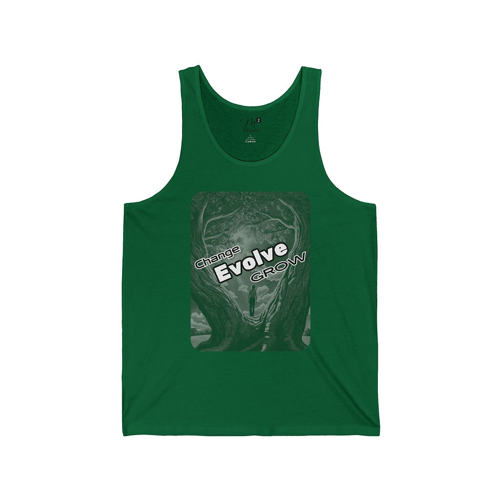 Thumbnail: Change, Evolve, Grow Tree Unisex Jersey Tank, Inspirational & Motivational