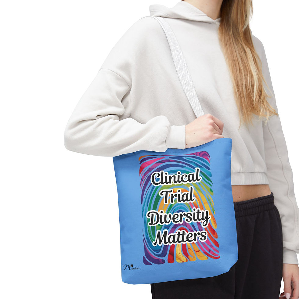 Thumbnail: Clinical Trial Diversity Matters Tote Bag, Rainbow/Light Blue, 3 sizes