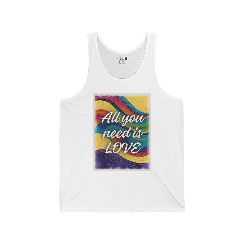 Thumbnail: All You Need is LOVE Unisex Jersey Tank, Rainbow Swirl, Positivity, Empowerment
