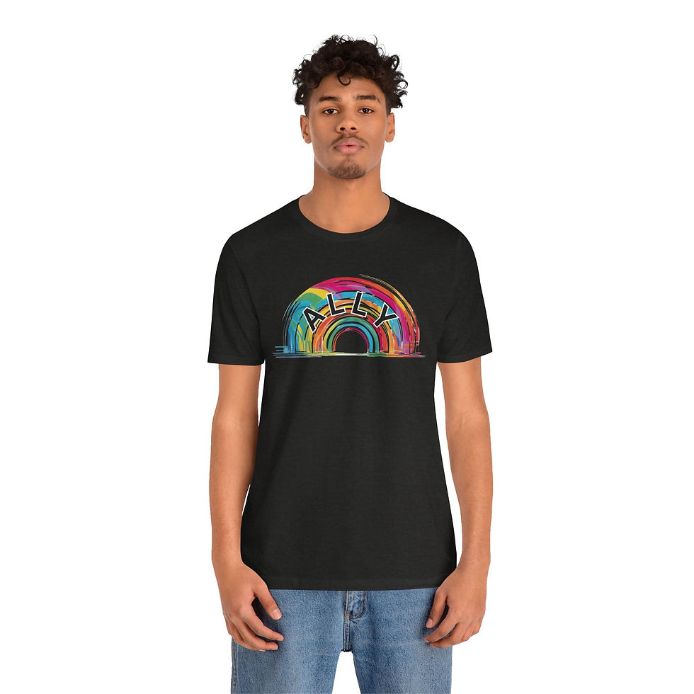 Thumbnail: ALLY Rainbow Unisex Tee, Inspirational, Diversity, Inclusive, PRIDE