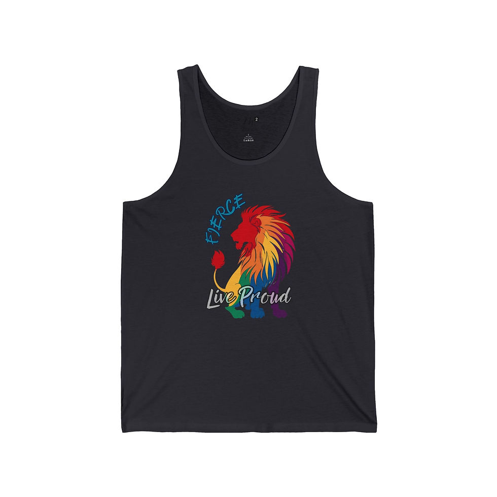 Thumbnail: FIERCE Rainbow Lion Unisex Tank, Positivity, Empowerment, Diversity, PRIDE